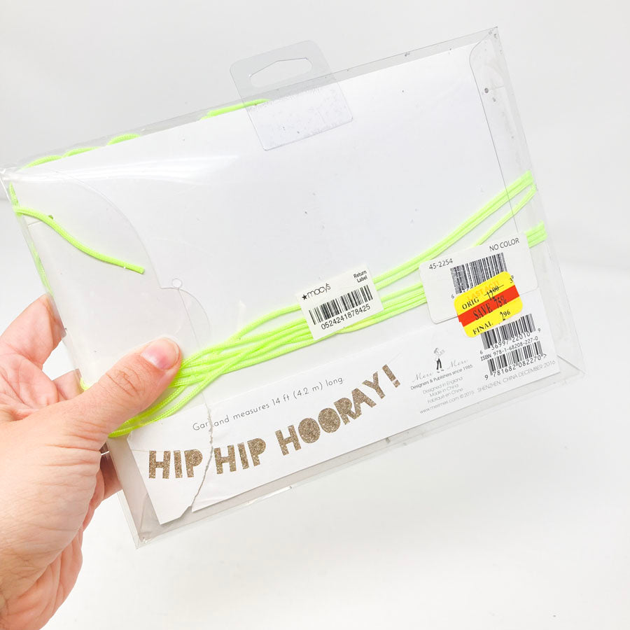 Meri Meri Toot Sweet Hip-Hip-Hooray Glitter Banner