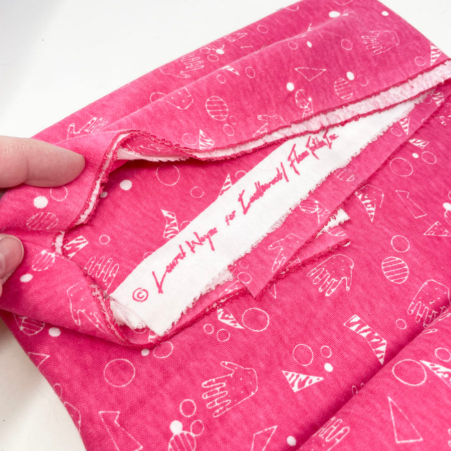 2 yds. Pink Abstract Hand Jersey Fabric