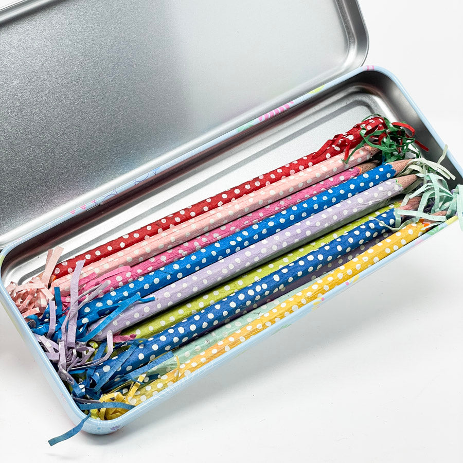 Tin of Paperchase Frilly Pencils