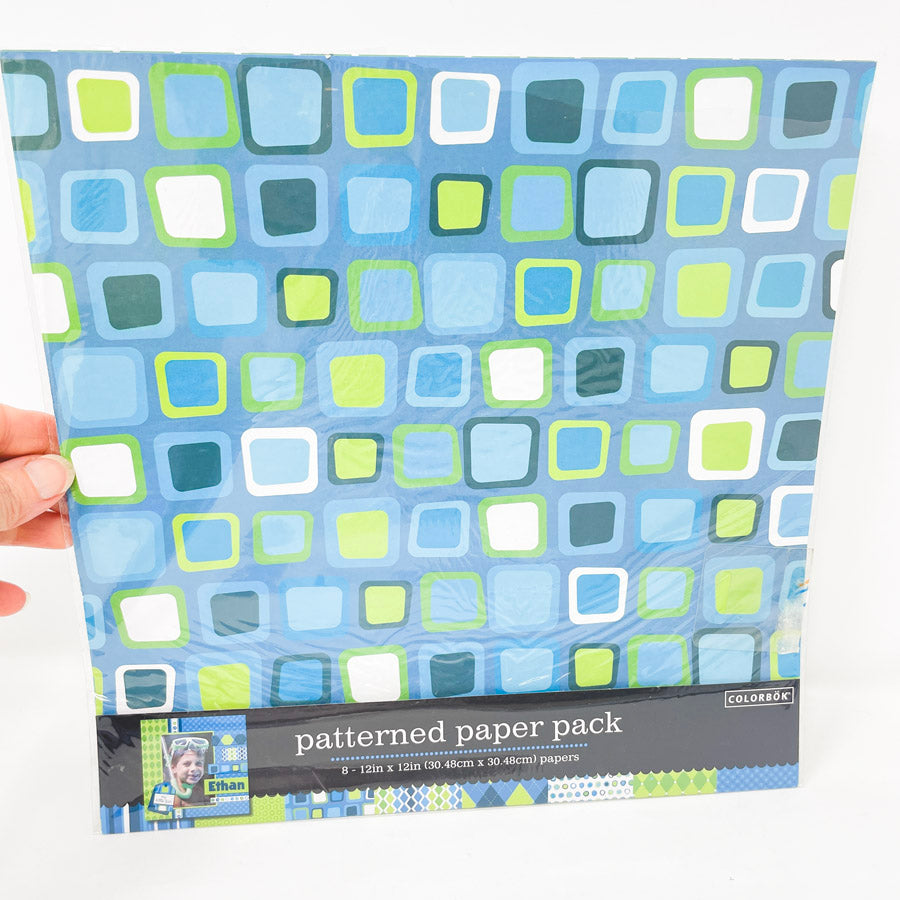 Colorbok Patterned 12x12 Paper Pack Blue/Green
