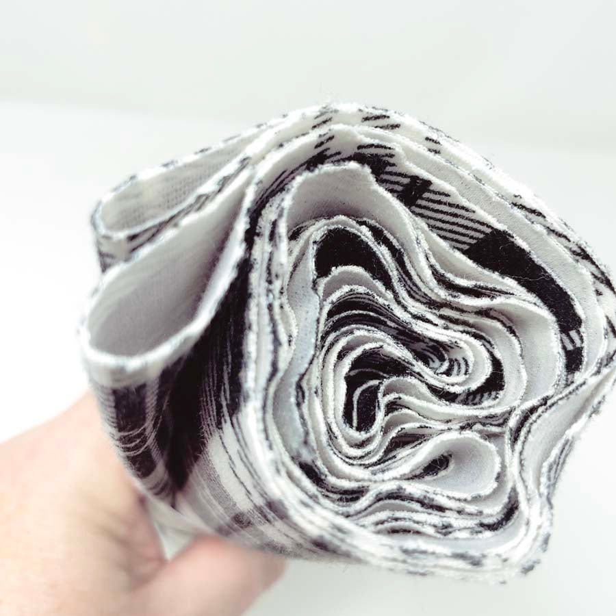 Plaid Poly/Rayon Fabric Black/White