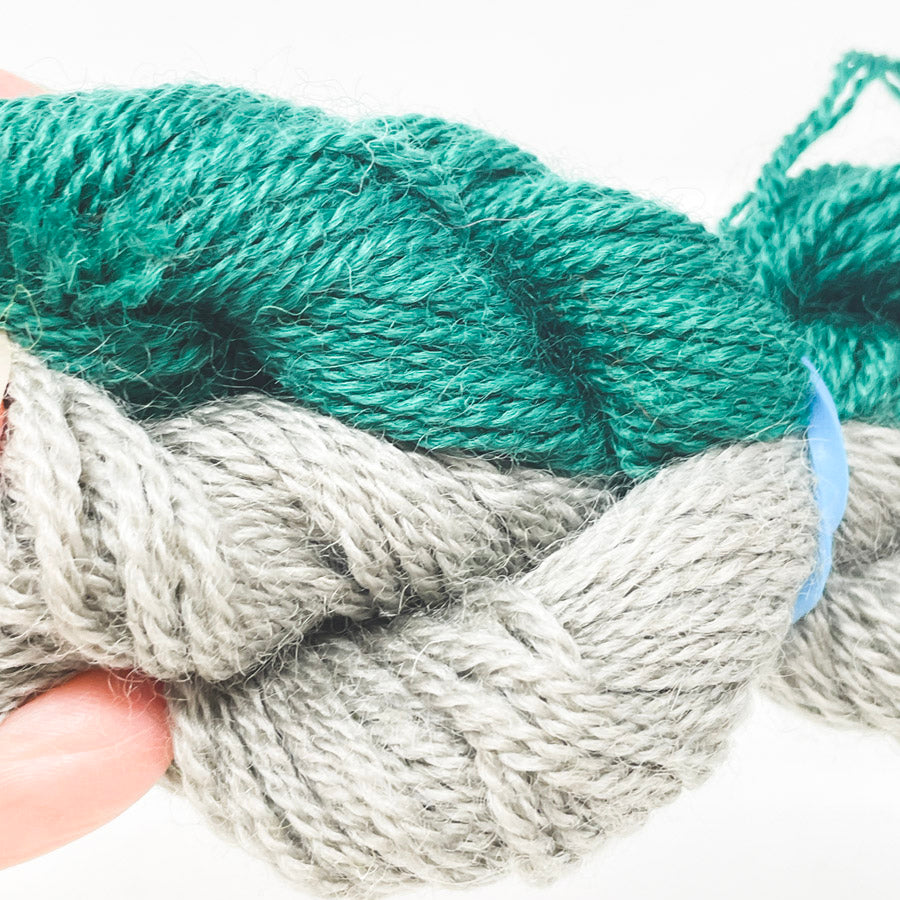 Green and Gray Needlework Yarn Bundle
