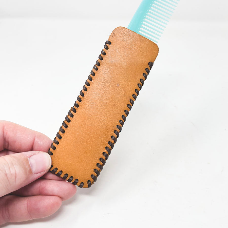Vintage Leather Comb Carrying Case