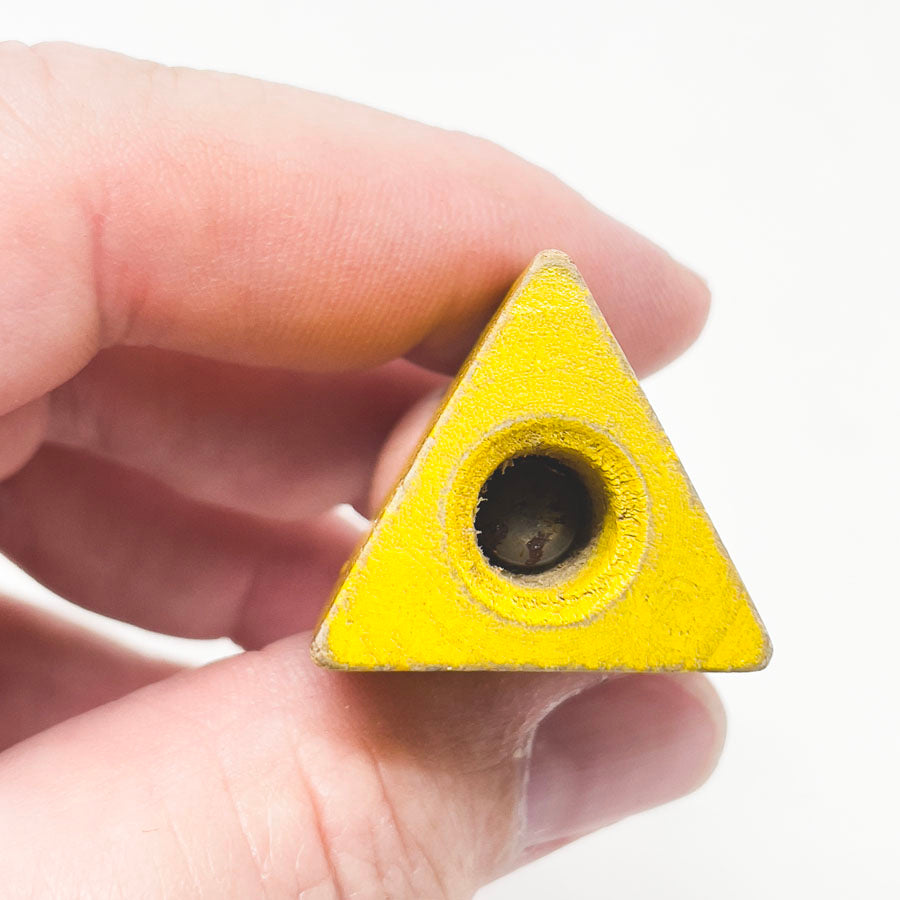 Vintage Wooden Toy Baby - Triangle Shape