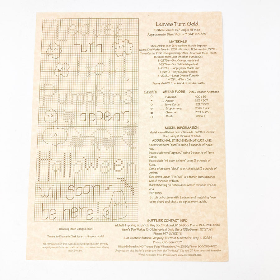 Waxing Moon Designs Cross Stitch Pattern - Pick a Design