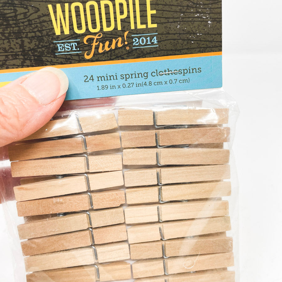 Woodpile 24 Mini Spring Clothespins