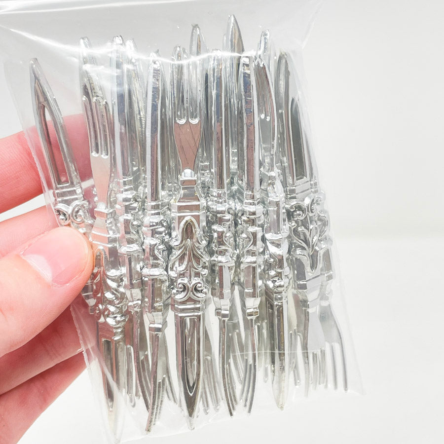 Plastic Fork/Knife Combo Party Pick Bundle