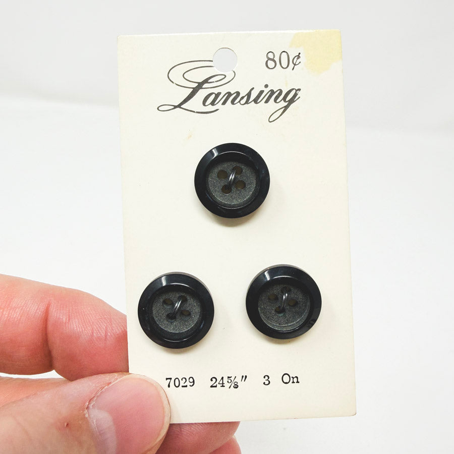 Lansing Black Buttons - 7029 3 count
