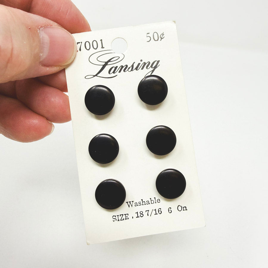 Lansing Small Black Buttons 7001 - 6 Count