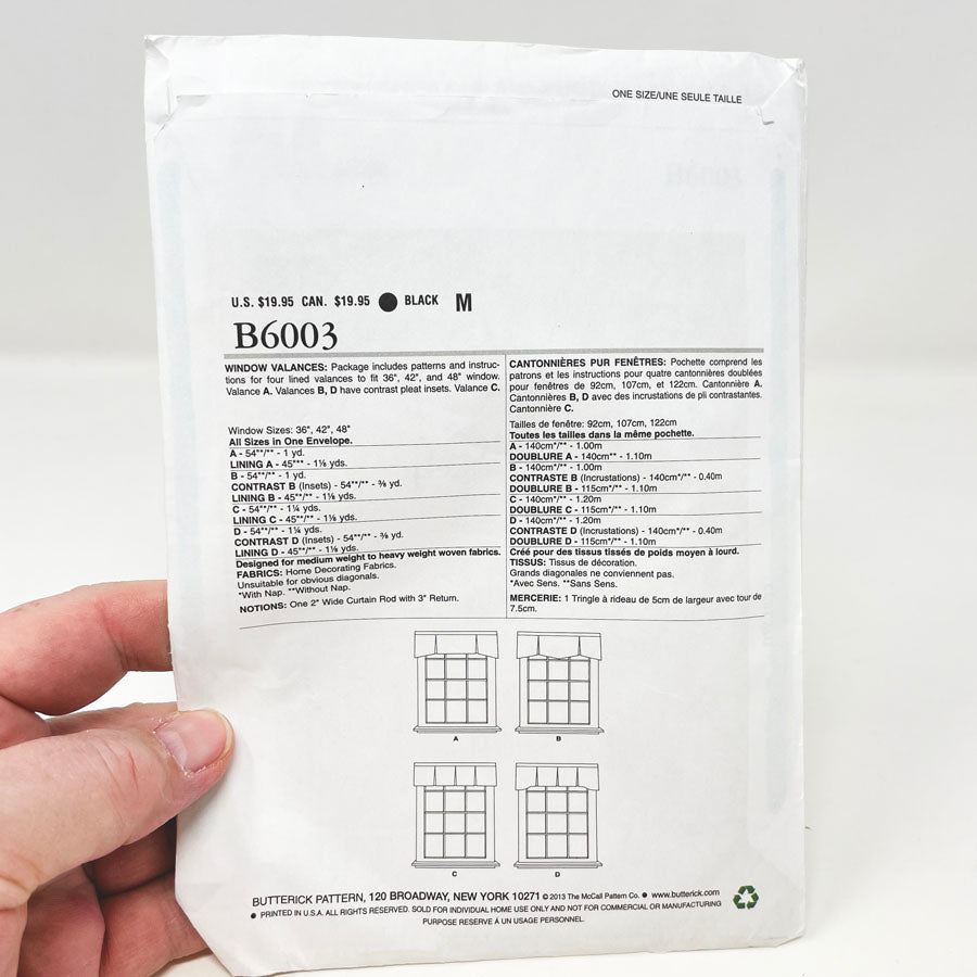 Butterick B6003 – Curtains Sewing Pattern