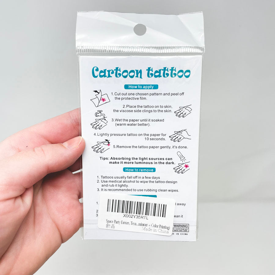 Outer Space Cartoon Tattoo Party Favors