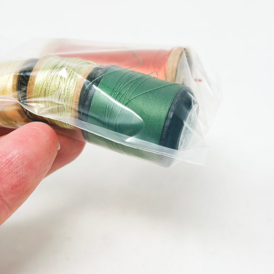 Vintage Wood Spool Thread Bundle