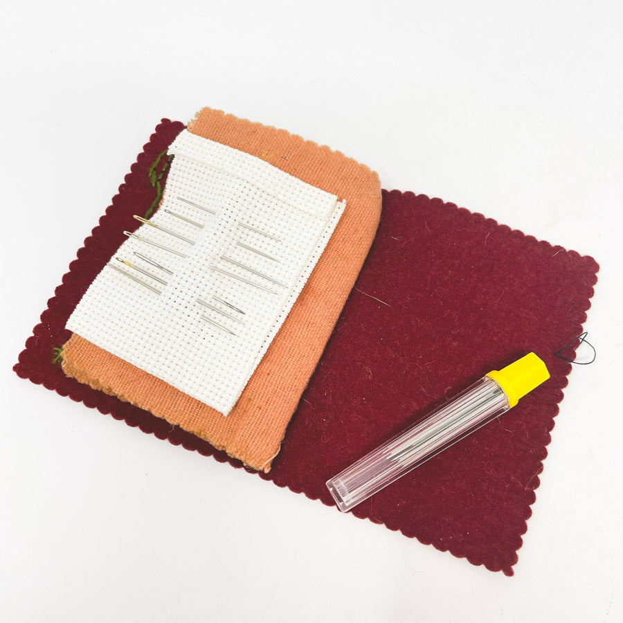 Embroidered Needle Holder with Needles