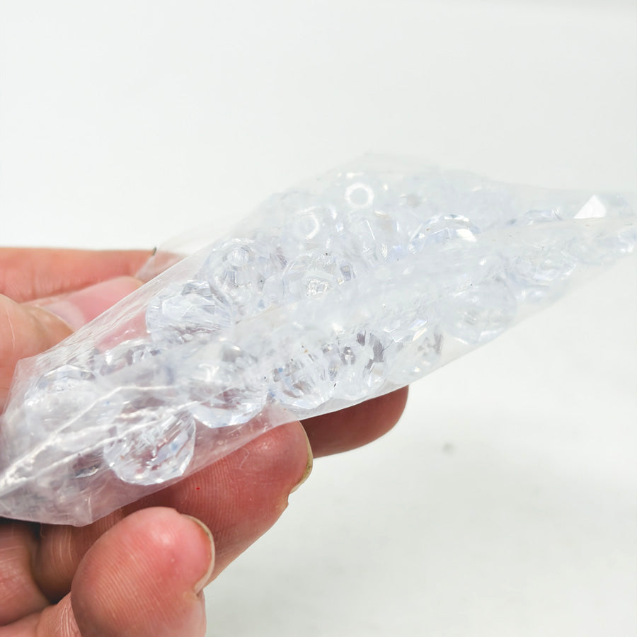Clear Plastic Faceted Beads