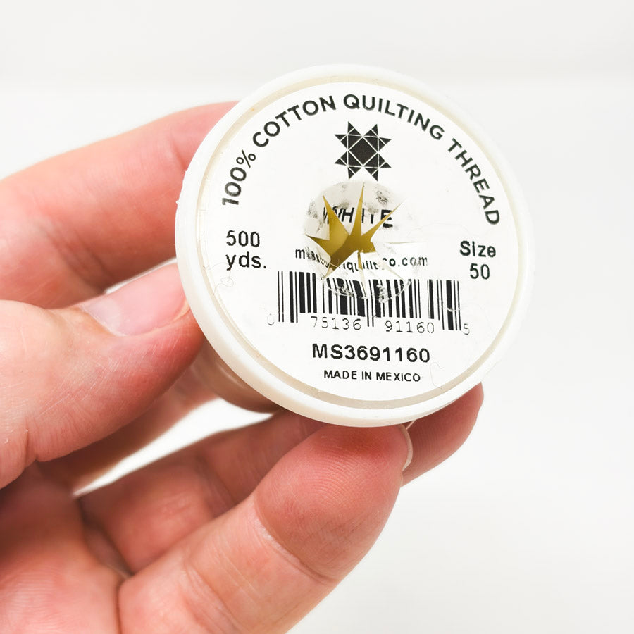 White Cotton Quilting Thread Spindle