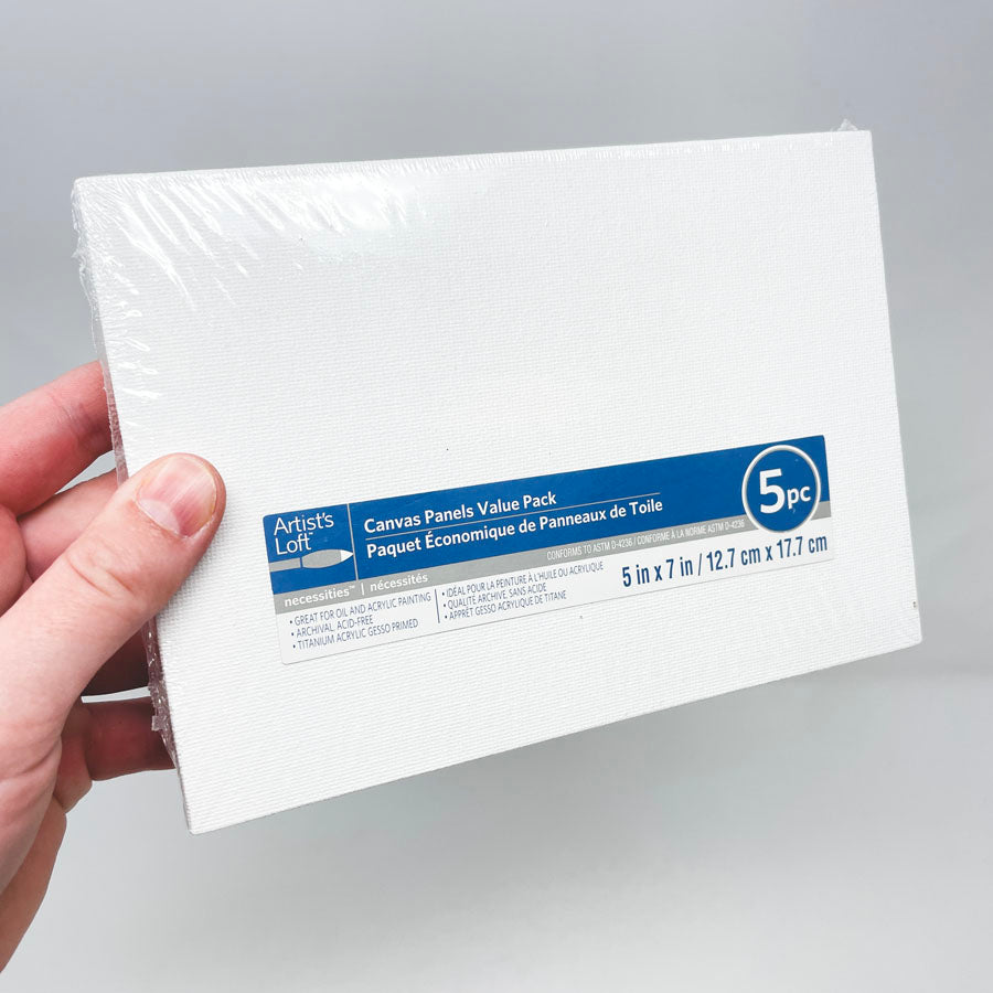 5" x 7" Artist's Loft Canvas Panel - 5 pk