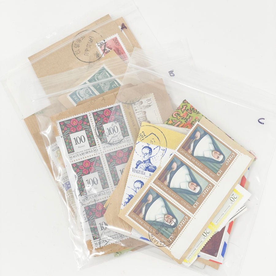 Vintage Postage Stamp Blocks Paper Backing - Pick a Bundle
