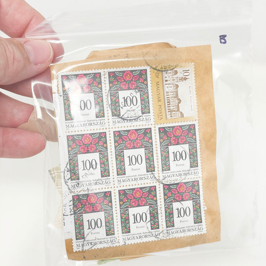 Vintage Postage Stamp Blocks Paper Backing - Pick a Bundle