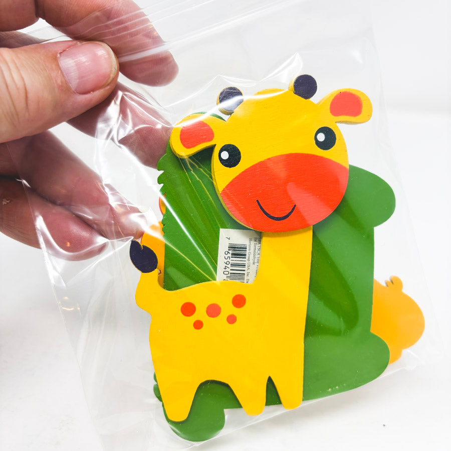 Frog, Lion, and Giraffe Painted Wood Decor