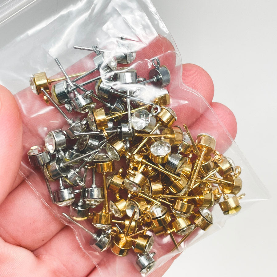 Rhinestone Earring Post Bundle