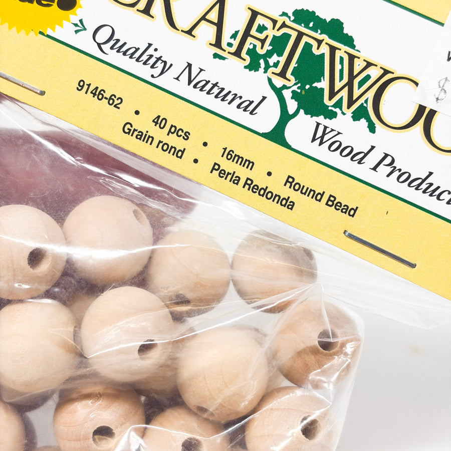 Big Value Craftwood Wood Round Beads