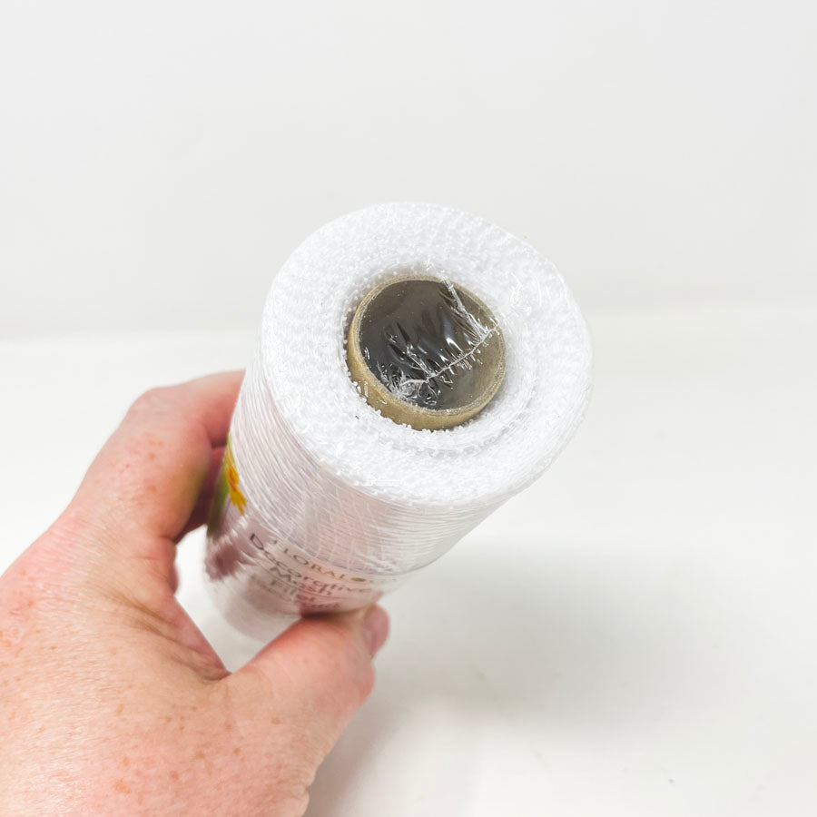 Floral Garden Decorative Mesh 6in by 5yds White Iridescent