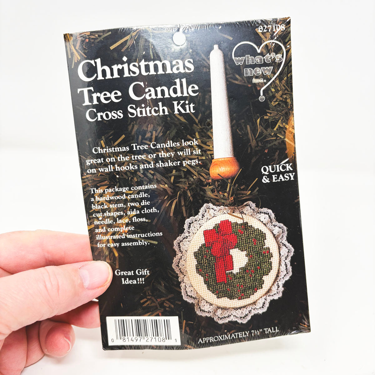 What's Up Inc.- Christmas Tree Candle Cross Stitch Kit- You Choose