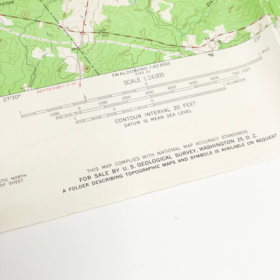 Vintage US Department of the Interior Geological Survey Map - Razorville Maine - 1961
