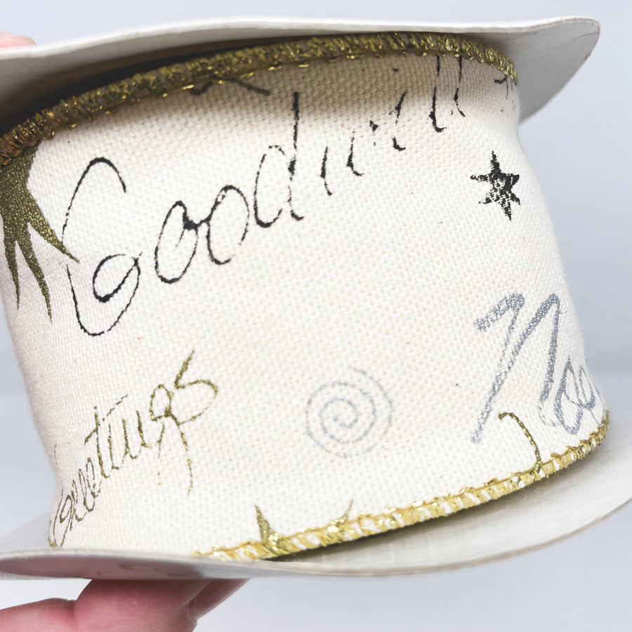 Canvas and Glitter Holiday Ribbon