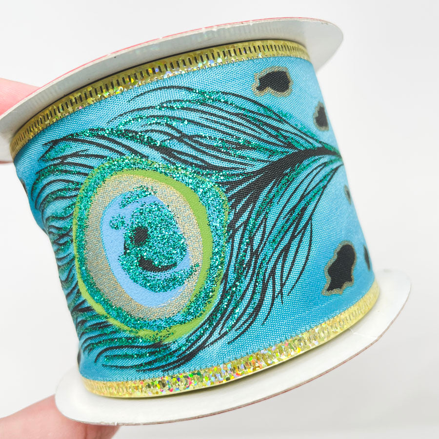 Peacock Christmas Ribbon