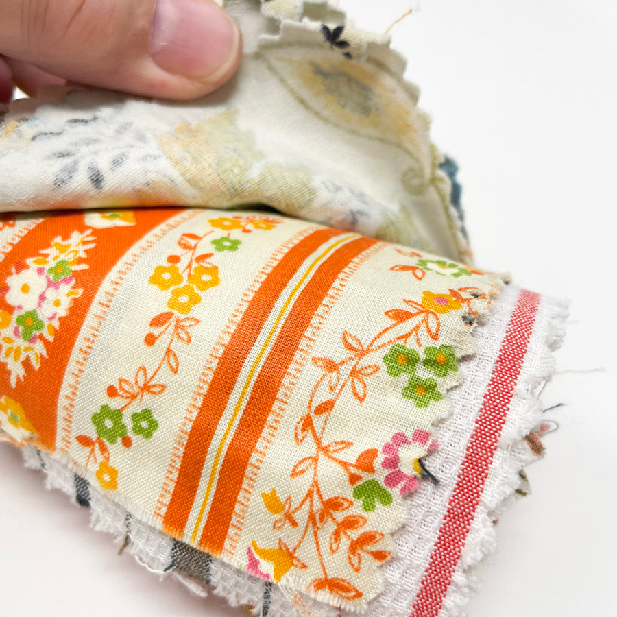 Assorted Vintage Fabric Sample Bundle - 10.5" x 8.5"