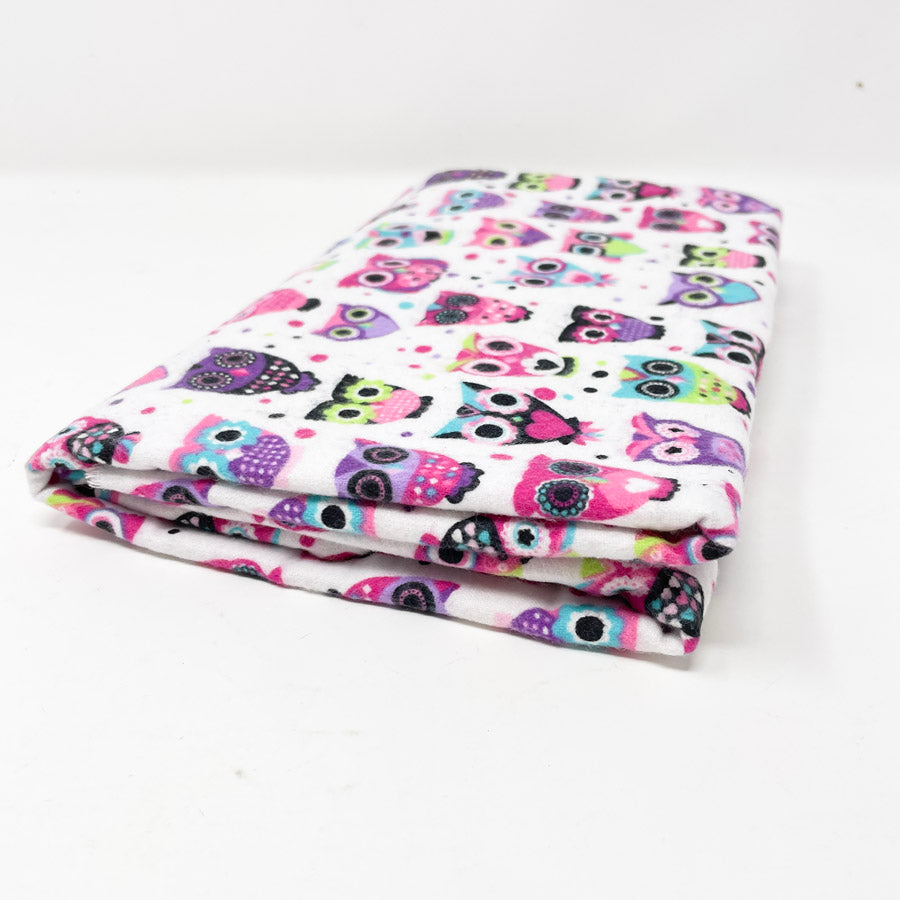 Multicolor Owl Flannel Fabric - 40" x 31"