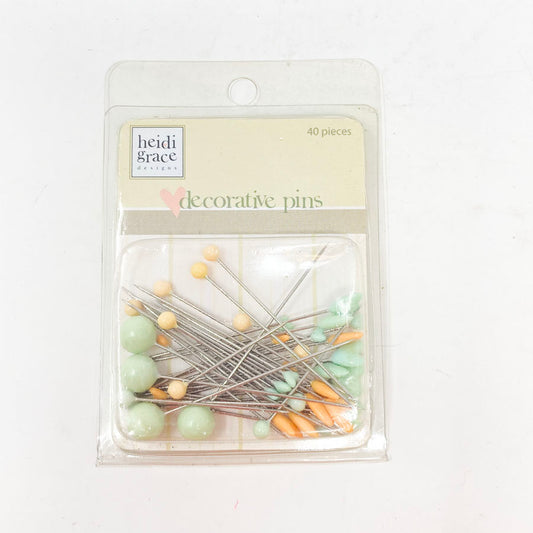 Heidi Grace Decorative Pins - Orange & Green