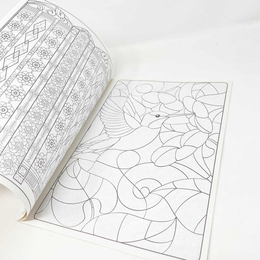 Stained Glass Inspired Designs Adult Coloring Book