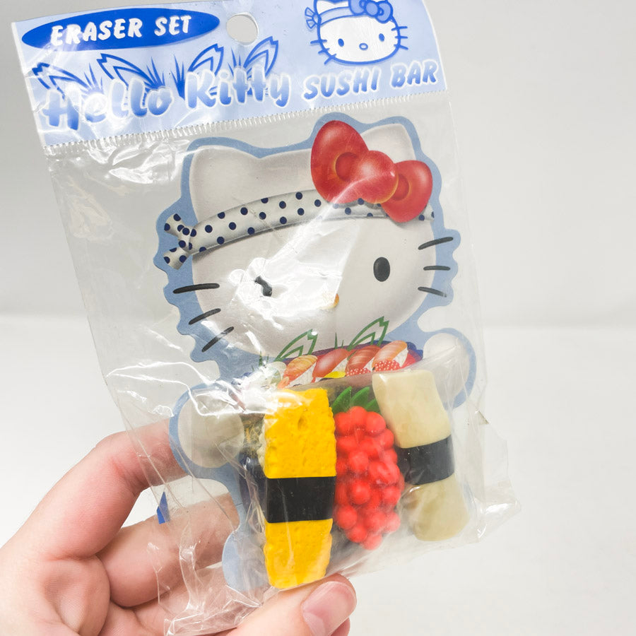 Hello Kitty Sushi Bar Eraser Set