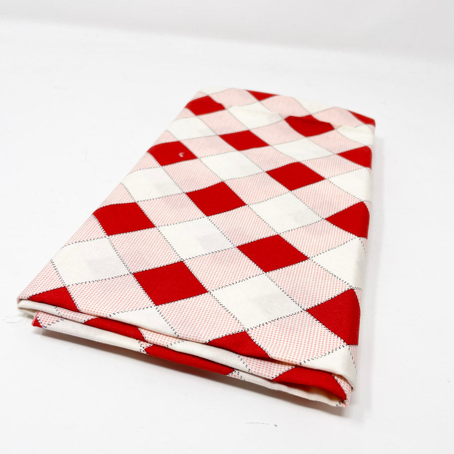 Red Diamond Cotton Blend Fabric - 1 yard
