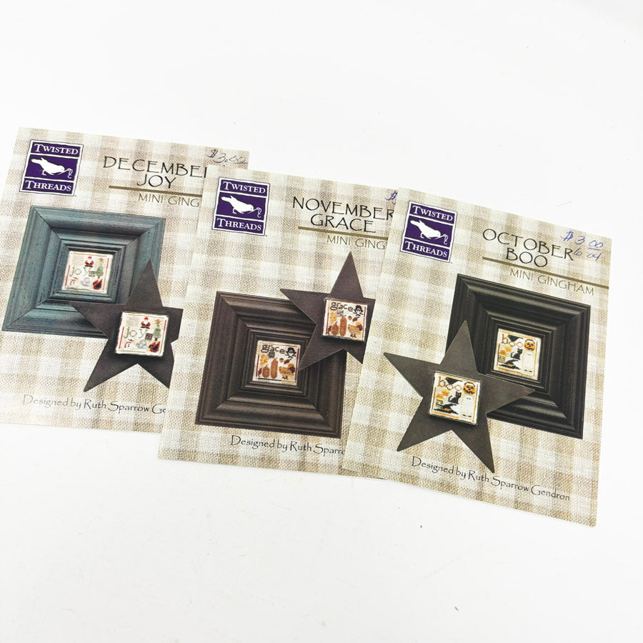 Mini Gingham Linen & Cross Stitch Pattern Set by Twisted Threads