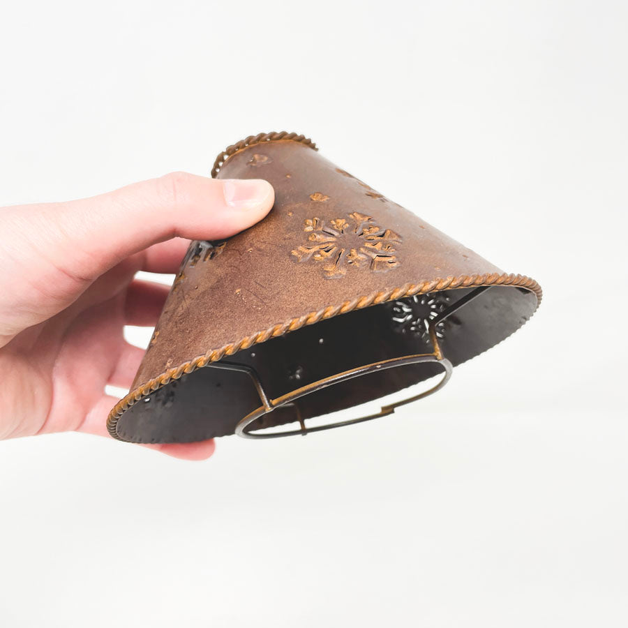 Punched Metal Candle Holder with Shade