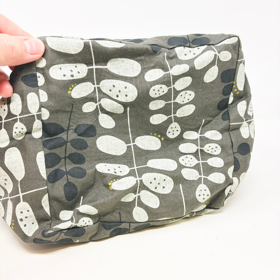 Handmade Gray Drawstring Project Pouch