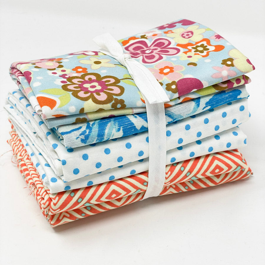 Blue & Orange Fabric Bundle - Asst. Sizes