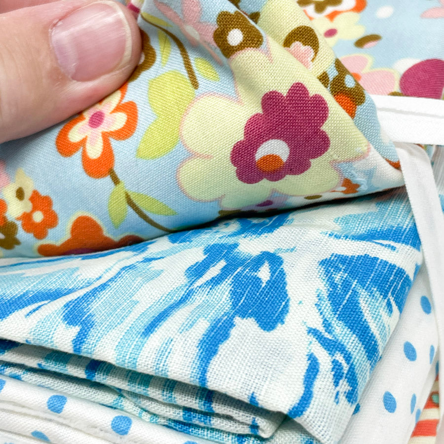 Blue & Orange Fabric Bundle - Asst. Sizes