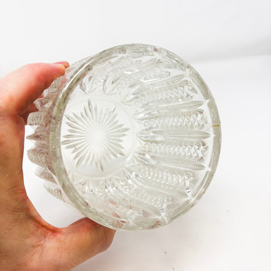 Vintage Pressed Glass Mardi Gras Pattern Holder/Vase