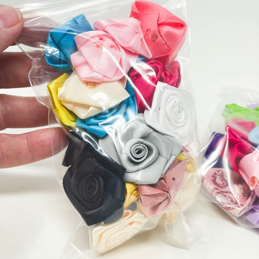 Medium Satin Ribbon Roses