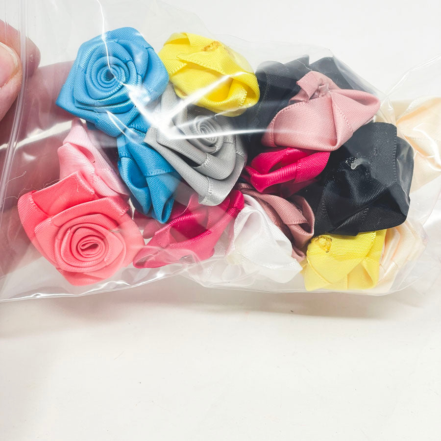 Medium Satin Ribbon Roses