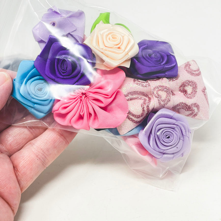Medium Satin Ribbon Roses