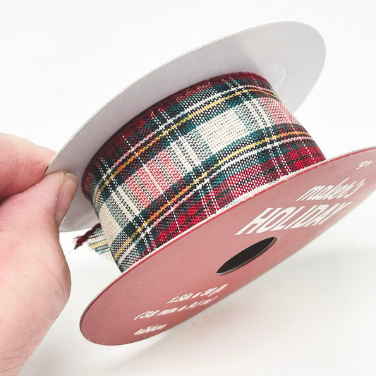 Holiday Plaid Wired Ribbon