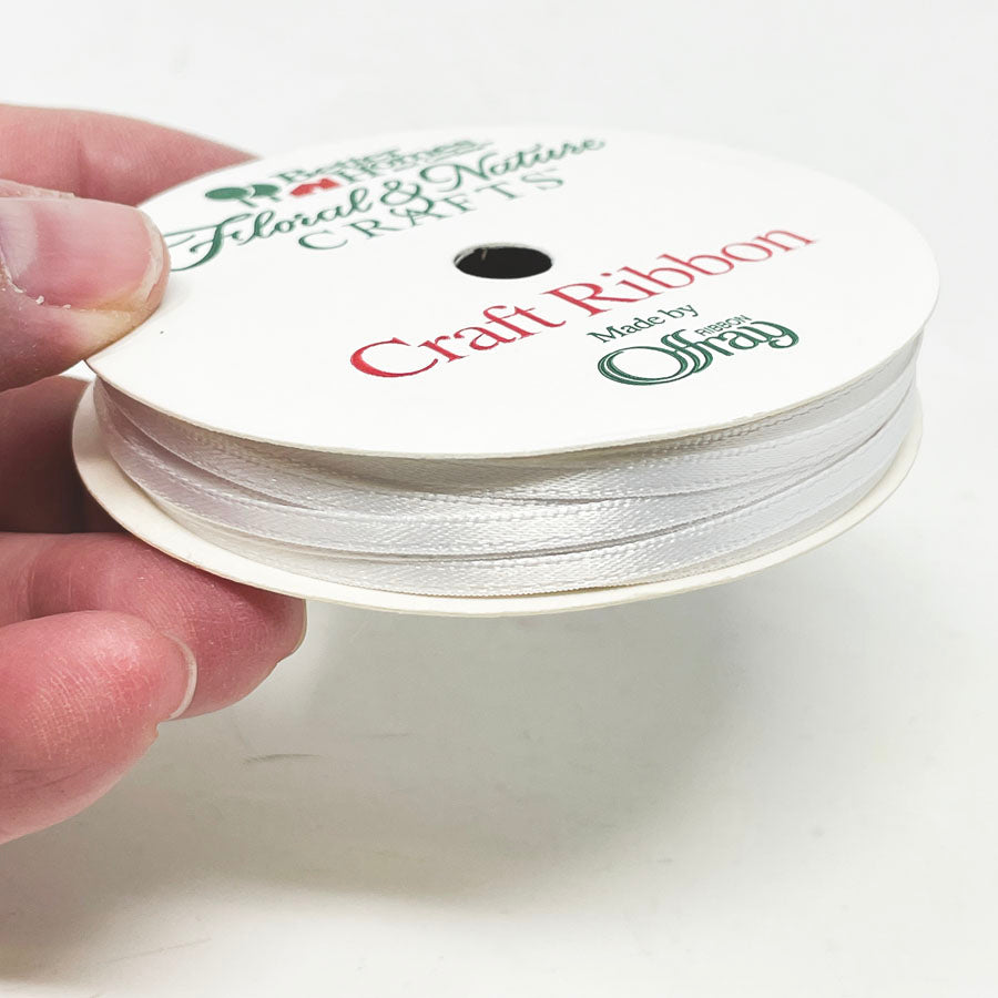 1/8" White Satin Ribbon