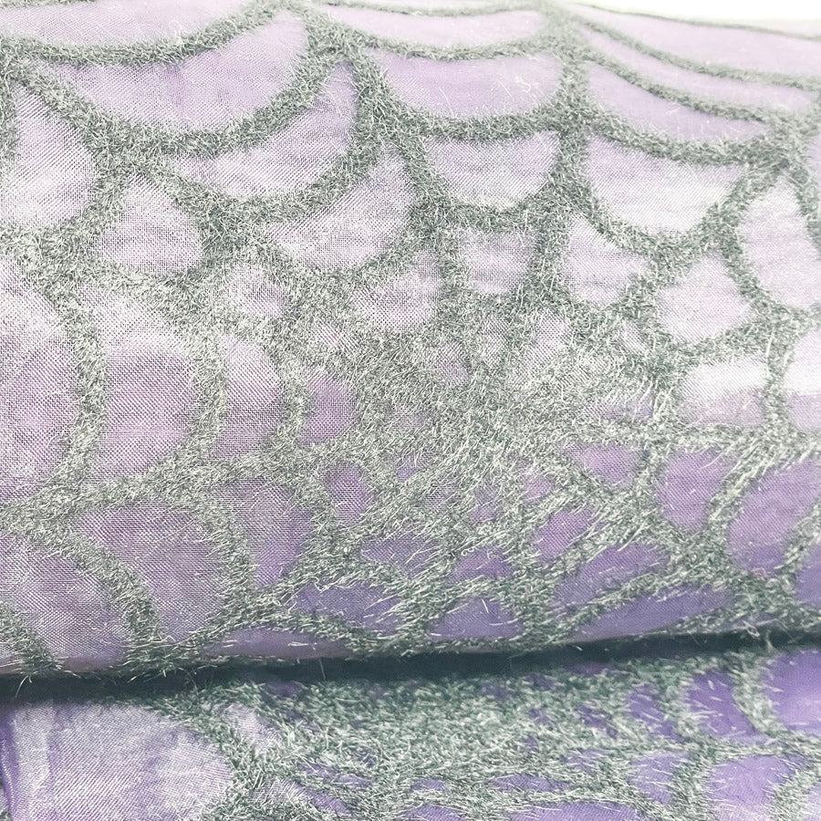 4 Yds x 56" Purple Spider Web Polyester Voile Fabric