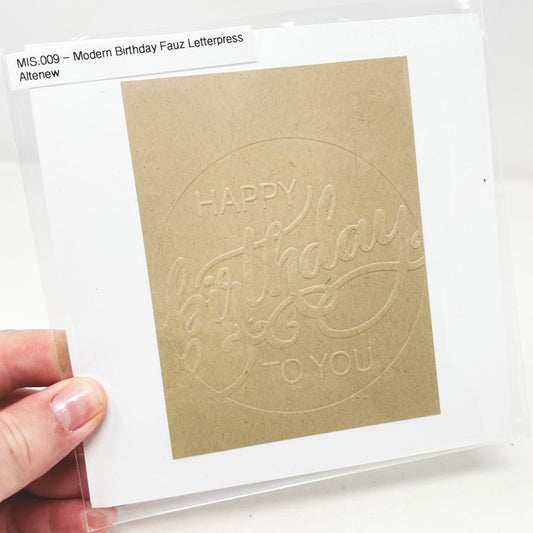 Happy Birthday Faux Letterpress - Altenew Embossing Folder