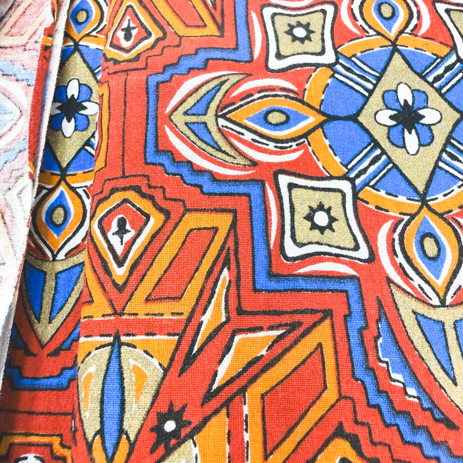 1.75 Yds x 42" Vibrant Orange Mandala Cotton Fabric